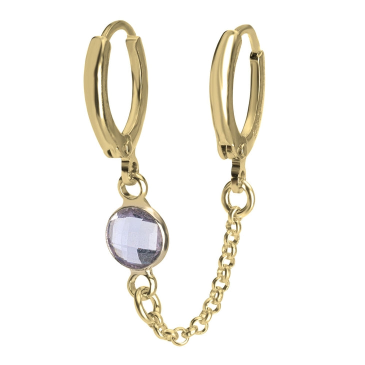 Double Piercing Custom Birthstone Earrings