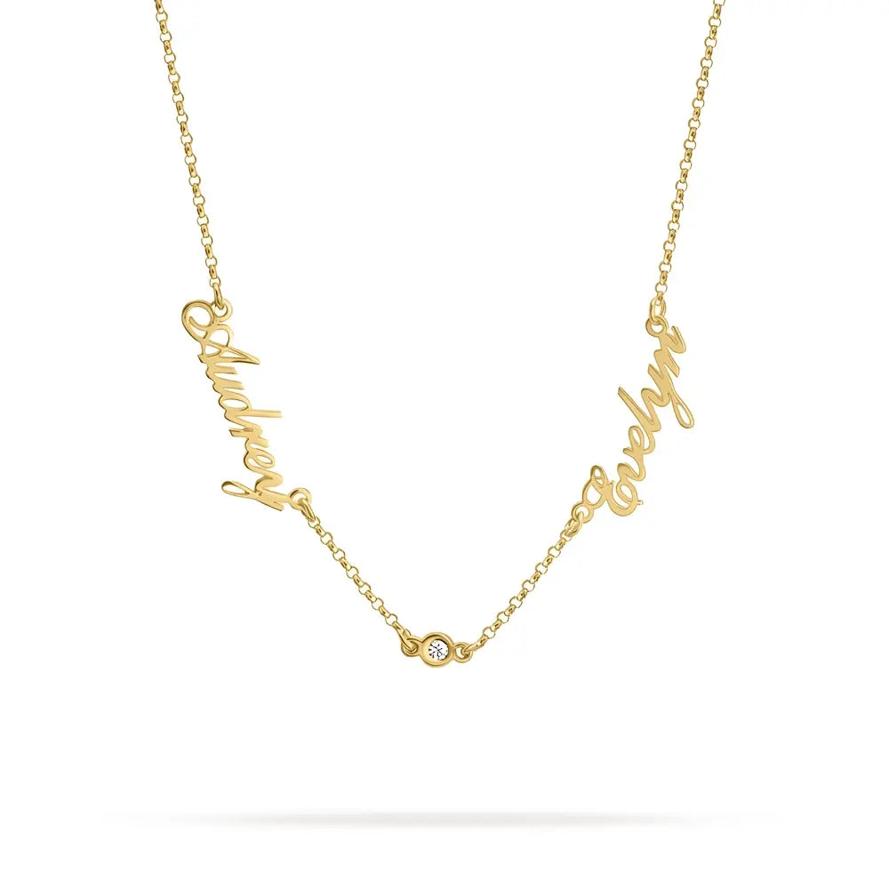 Multi-Diamond Personalized Name Necklace – Custom Script Lab Diamond Pendant