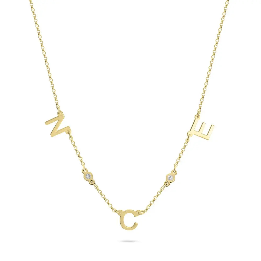 Brillario Multi-Initial Diamond Necklace – Custom Lab Diamond Letter Pendant