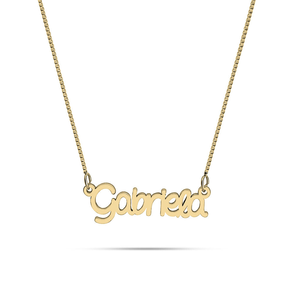 Brillario The Joya Script Name Necklace – Personalized Rounded Cursive Pendant