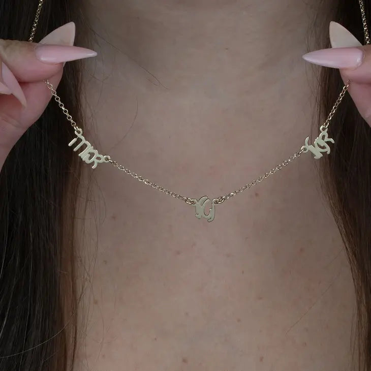 Personalized Multiple Hebrew Name Necklace - Custom Family Script