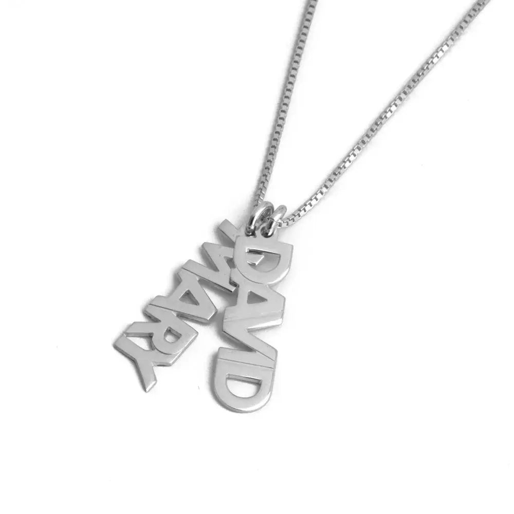 Vertical Multiple Name Necklace – Custom Mother’s Family Script Pendant