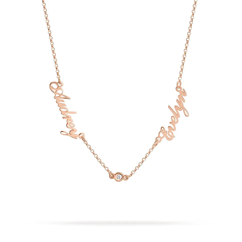 Multi-Diamond Personalized Name Necklace – Custom Script Lab Diamond Pendant