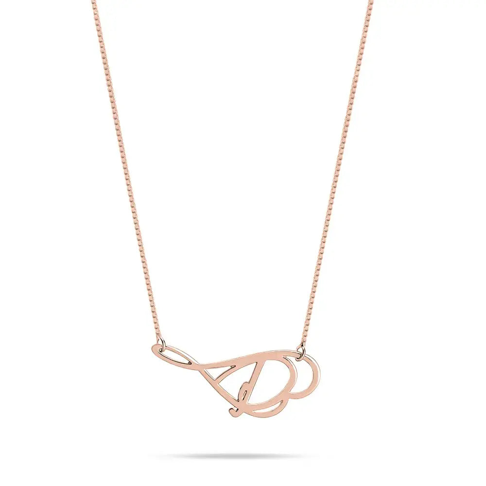 Personalized Infinity & Heart Sideways Necklace – Custom Initial Love Pendant